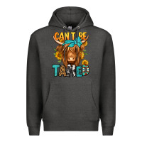 Charcoal Heather can't be tamed longhaired cow Premium Hoodie - Jasminsmagicworld