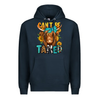 Navy can't be tamed longhaired cow Premium Hoodie - Jasminsmagicworld