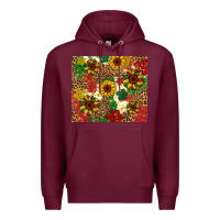 Burgundy juneteenth sunflowers Premium Hoodie - Artiststas