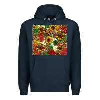 Navy juneteenth sunflowers Premium Hoodie - Artiststas