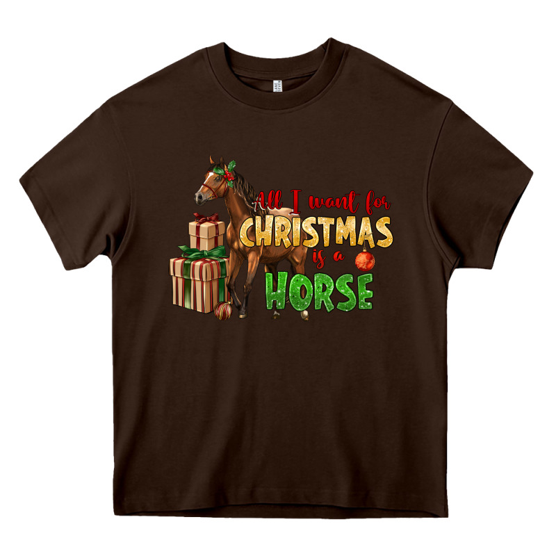 All I Want For Christmas Is A Horse Heavy Core Tee by LillyAllenDesigns | Teevron