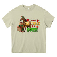 Mossy All I Want For Christmas Is A Horse Heavy Core Tee - LillyAllenDesigns