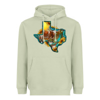Matcha Western Texas Map With Longhorn Bull Heavyweight Hoodie - RanaPortraitStore