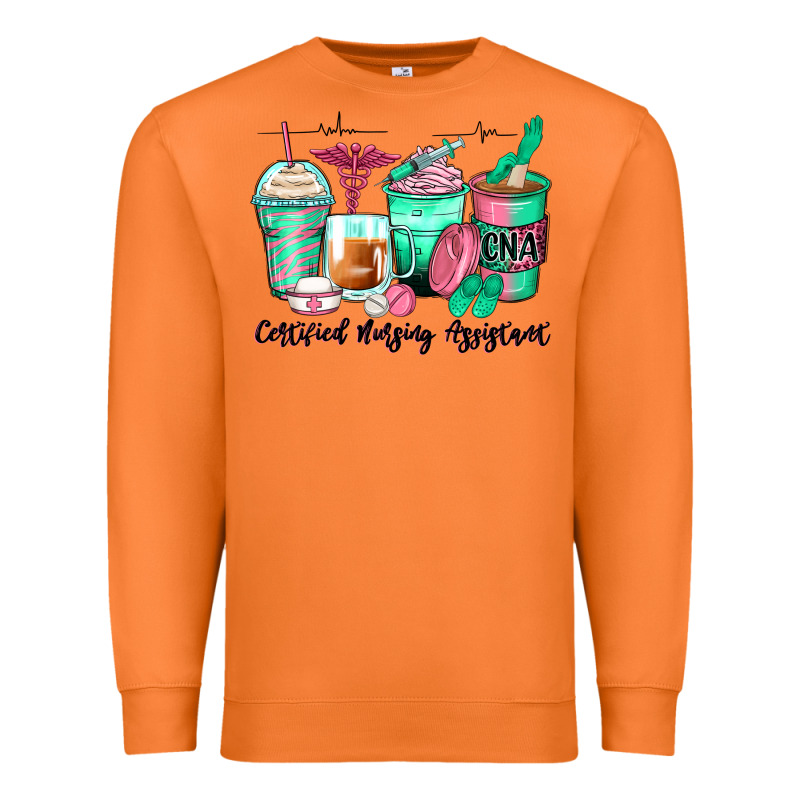 Certified Nursing Assistant Coffee Cups Premium Sweatshirt by Zillion Design Studio | Teevron