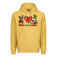 Antique Gold peace love wine Premium Hoodie - AdoDesignShop
