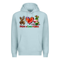 Blue Mist peace love wine Premium Hoodie - AdoDesignShop