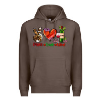 Coffee peace love wine Premium Hoodie - AdoDesignShop