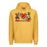 Mustard peace love wine Premium Hoodie - AdoDesignShop