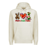 Oatmeal Heather peace love wine Premium Hoodie - AdoDesignShop