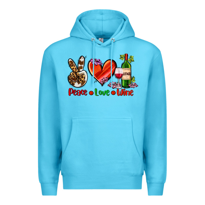 Peace Love Wine Premium Hoodie by AdoDesignShop | Teevron
