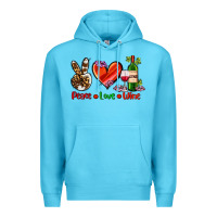 Ocean Blue peace love wine Premium Hoodie - AdoDesignShop