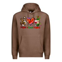 Chestnut peace love wine Premium Hoodie - AdoDesignShop