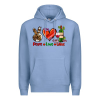 Colony Blue peace love wine Premium Hoodie - AdoDesignShop