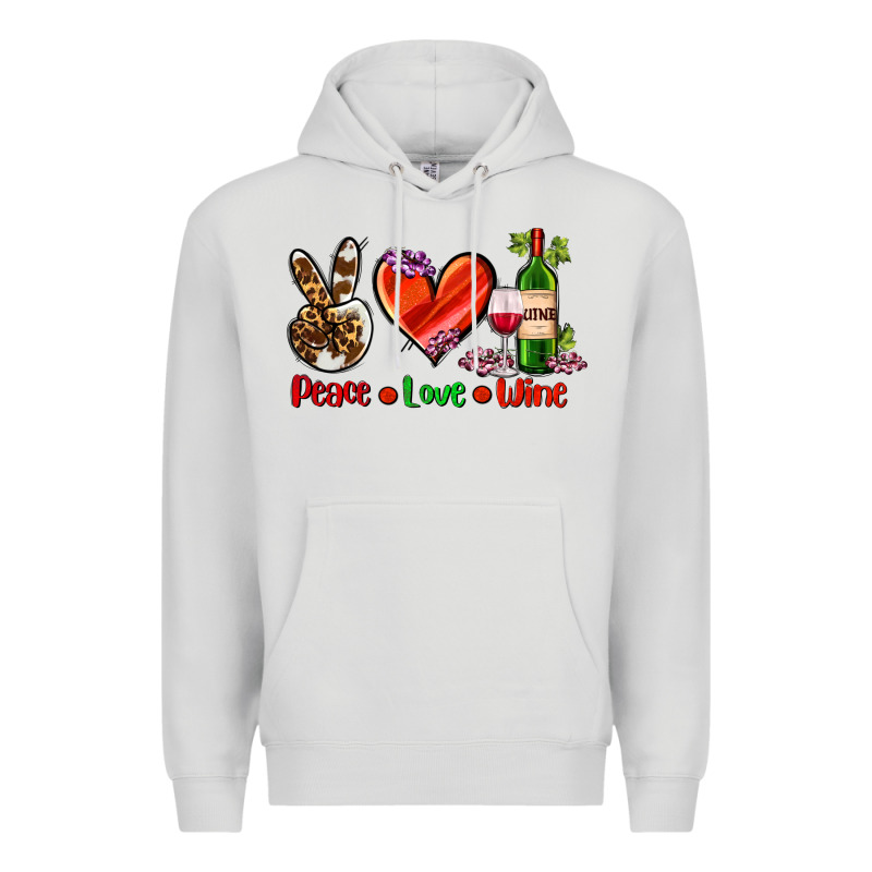 Peace Love Wine Premium Hoodie by AdoDesignShop | Teevron