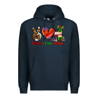 Navy peace love wine Premium Hoodie - AdoDesignShop