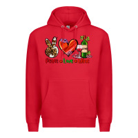 Red peace love wine Premium Hoodie - AdoDesignShop