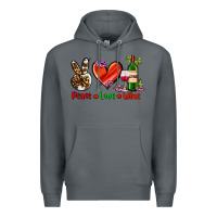 Rock peace love wine Premium Hoodie - AdoDesignShop