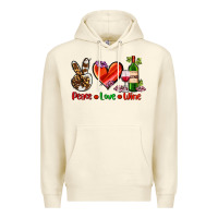Sandshell peace love wine Premium Hoodie - AdoDesignShop