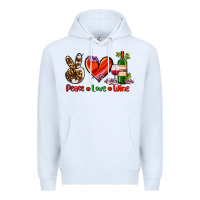 White peace love wine Premium Hoodie - AdoDesignShop