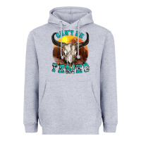 Heather Grey cant be tamed Heavyweight Hoodie - texasbilliewilder
