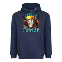 Navy cant be tamed Heavyweight Hoodie - texasbilliewilder