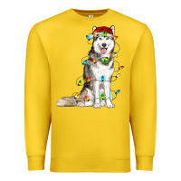 Lemon husky with christmas lights Premium Sweatshirt - RanaPortraitStore