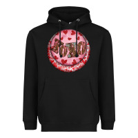 Black Western valentine's day xoxo round earrings Heavyweight Hoodie - RanaPortraitStore