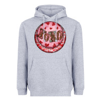 Heather Grey Western valentine's day xoxo round earrings Heavyweight Hoodie - RanaPortraitStore