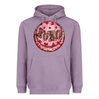 Lavender Western valentine's day xoxo round earrings Heavyweight Hoodie - RanaPortraitStore