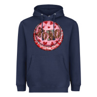 Navy Western valentine's day xoxo round earrings Heavyweight Hoodie - RanaPortraitStore