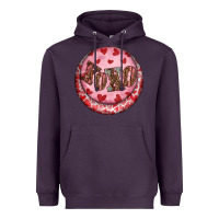 Western Valentine's Day Xoxo Round Earrings Heavyweight Hoodie | Teevron