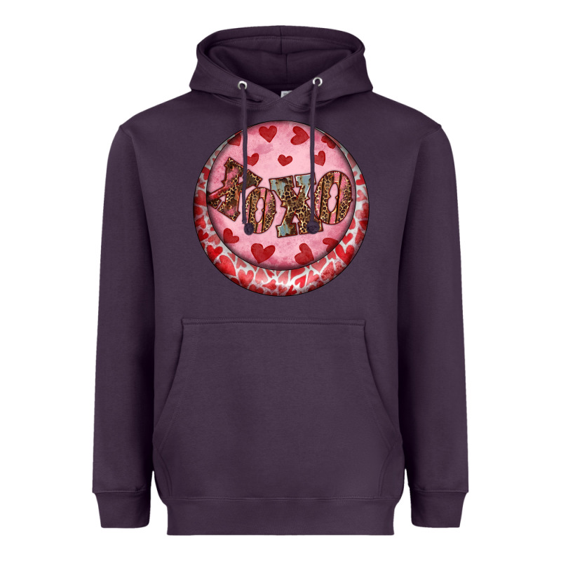 Western Valentine's Day Xoxo Round Earrings Heavyweight Hoodie by RanaPortraitStore | Teevron