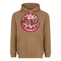 Toasted Coconut Western valentine's day xoxo round earrings Heavyweight Hoodie - RanaPortraitStore