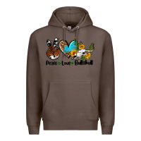 Coffee peace love  bullskull Premium Hoodie - AdoDesignShop