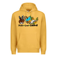 Mustard peace love  bullskull Premium Hoodie - AdoDesignShop