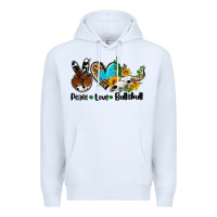 White peace love  bullskull Premium Hoodie - AdoDesignShop