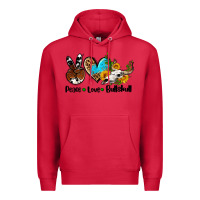 Cardinal peace love  bullskull Premium Hoodie - AdoDesignShop