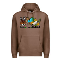 Chestnut peace love  bullskull Premium Hoodie - AdoDesignShop