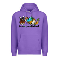 Purple peace love  bullskull Premium Hoodie - AdoDesignShop