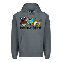 Rock peace love  bullskull Premium Hoodie - AdoDesignShop