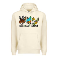 Sandshell peace love  bullskull Premium Hoodie - AdoDesignShop