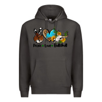Smoke peace love  bullskull Premium Hoodie - AdoDesignShop