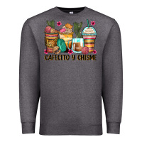 Charcoal Heather cafecito y chisme coffee cups Premium Sweatshirt - Zillion Design Studio