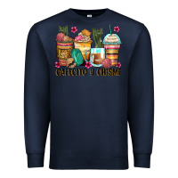 Navy cafecito y chisme coffee cups Premium Sweatshirt - Zillion Design Studio