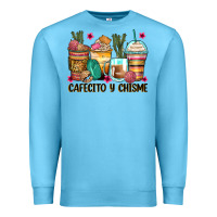 Ocean Blue cafecito y chisme coffee cups Premium Sweatshirt - Zillion Design Studio