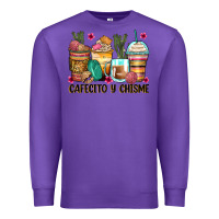 Purple cafecito y chisme coffee cups Premium Sweatshirt - Zillion Design Studio