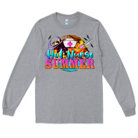 Heather Grey hot nurse summer Long Sleeve Tee - BarkalooDesign