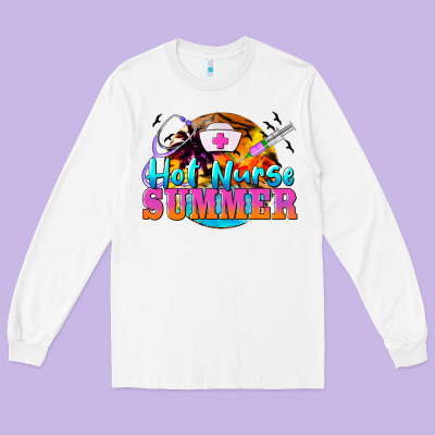 Hot Nurse Summer Long Sleeve Tee Designed By Barkaloodesign