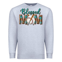Heather Grey western blessed mom with baseball Premium Sweatshirt - texasbilliewilder