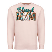Pale Pink western blessed mom with baseball Premium Sweatshirt - texasbilliewilder